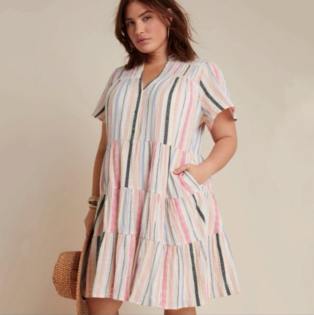 Anthropologie Georgia Tiered Shirtdress